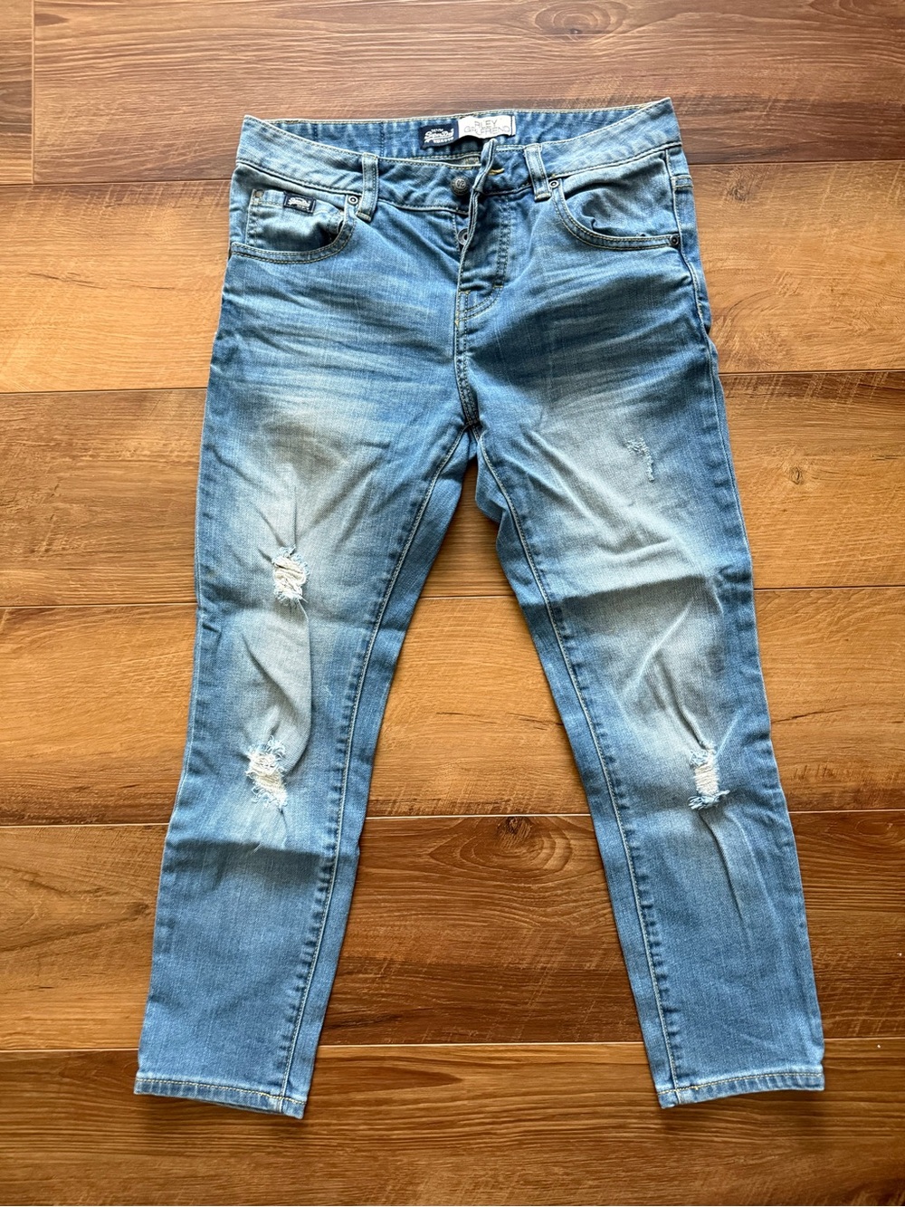Superdry Light Blue Distressed Skinny Jeans